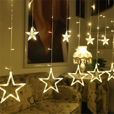 Kumandalı Yıldız Figürlü 12 Sarkıtlı 120 LED Uzaktan Kumandalı Dekor Işık – Masaüstü ve Ortam Aydınlatması