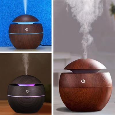 Küre Model Akasya Renk Hava Nemlendirici – Ultrasonik Soğuk Buhar Makinesi, LED Işıklı Masaüstü Oda Nemlendirici (3936)