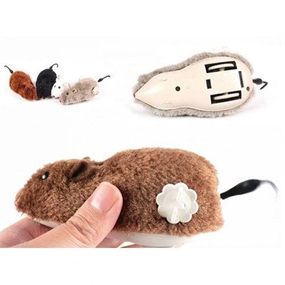 Kurmalı Kedi Eğitim Oyuncağı Tüylü Fare