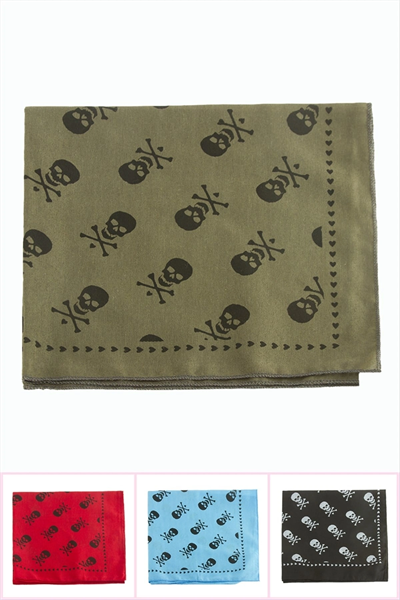 Kuru Kafa Desenli Keten Bandana 50*50