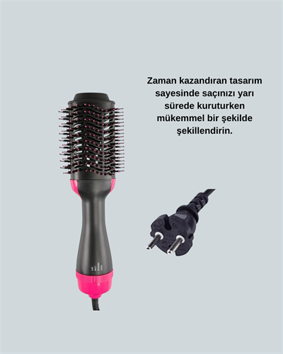 Kurutmalı Saç Şekillendirici Fönlü Fırça 1200 Watt Güç