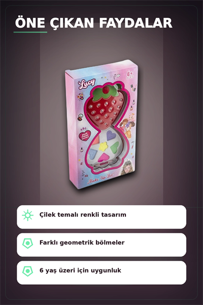 Kutulu Tekli Makyaj Seti - Çocuklar Için Şık Hediye Paketli Kozmetik Oyun Seti BX-313421