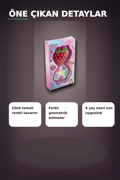 Kutulu Tekli Makyaj Seti - Çocuklar Için Şık Hediye Paketli Kozmetik Oyun Seti BX-313421