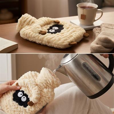 Kuzucuk Figürlü Peluş Sıcak Su Torbası 1 Lt – Yumuşak Kılıf, Uzun Süre Sıcak Tutan Termal Su Torbası (3936)