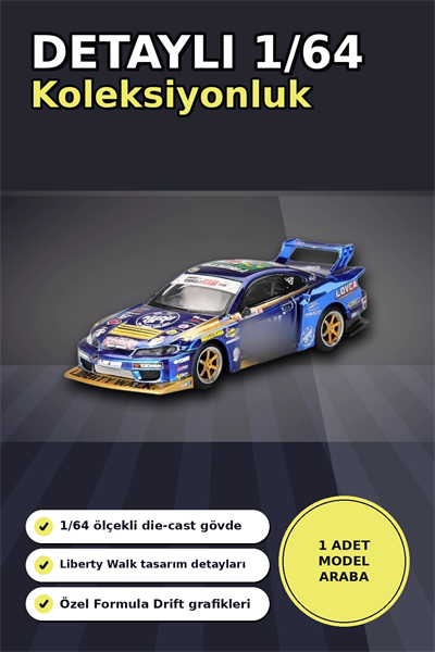 LBWK Formula Drift 1/64 Nissan S15 Silvia Model Araba - Liberty Walk Replica BX-313402