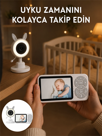 LCD Ekranlı Bebek İzleme Kamerası Ninnili Gece Görüşlü Güvenlik Sistemi Yeni Nesil