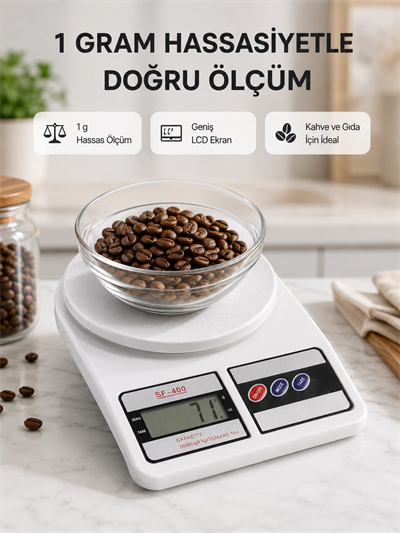 LCD Ekranlı Hassas Dijital Mutfak Terazisi – 5kg Kapasite, 1g Hassasiyet Yeni Nesil