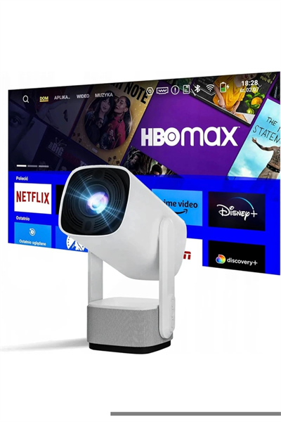 LED 4K çözünürlük, 1920x1080, 1500:1 kontrast, 150 ansilümen, wifi, USB, HDMI projeksiyon cihazı