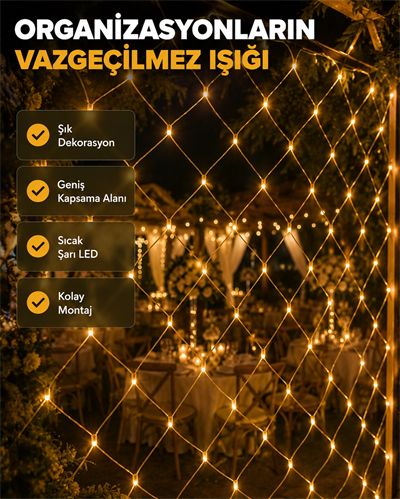 LED Ağ Işık Dekoratif File Aydınlatma Balkon Oda ve Bahçe Süsleme Yeni Nesil