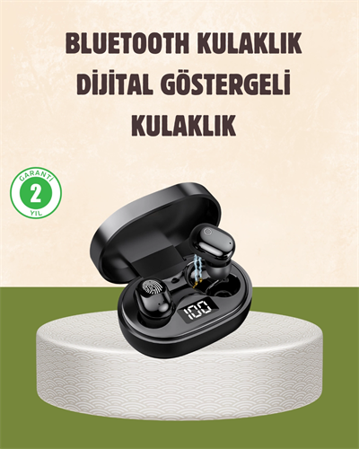 LED Ekranlı Şarjlı Kablosuz Kulak İçi Kulaklık
