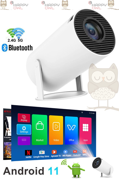 LED FULL HD projeksiyon cihazı 1280x720 çözünürlük 1200 ansilümen beyaz USB HDMI