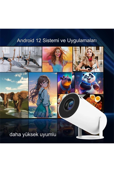 LED FULL HD projeksiyon cihazı 1280x720 çözünürlük 200 ansilümen 3000:1 kontrast beyaz