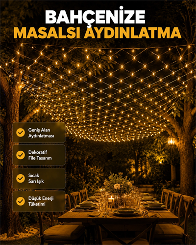 LED File Işık Dekoratif Ağ LED Aydınlatma İç Mekan Balkon Bahçe Süsü Yeni Nesil