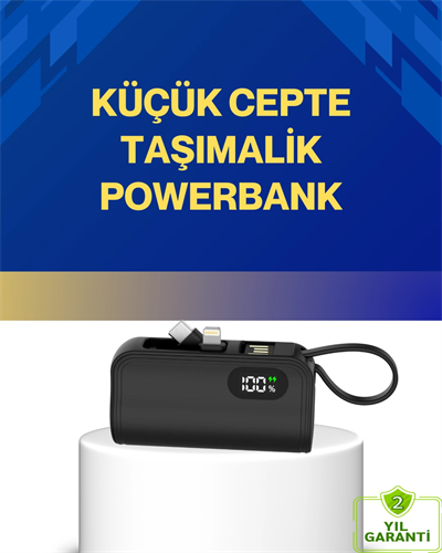 LED Göstergeli 2000mAh Cep Tipi Hızlı Şarj Powerbank