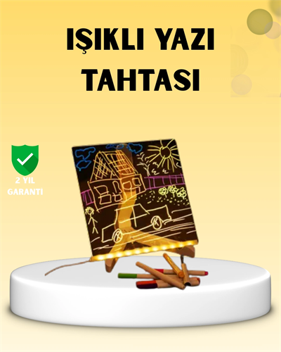 LED Işıklı Akrilik Yazı Tahtası Renkli Kalem Setiyle