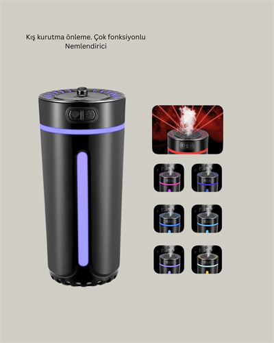 LED Işıklı Aromaterapi Hava Nemlendirici Ultrasonik Sessiz Nem Ayarı