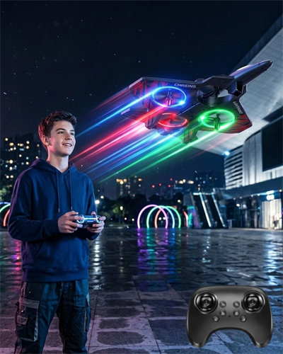 LED Işıklı Fighter Jet Tasarımlı Drone Uzaktan Kumandalı Akrobatik Oyuncak Uçak