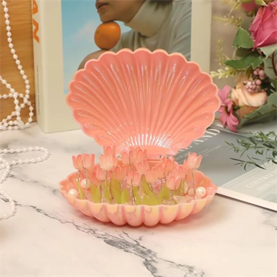 LED Işıklı Kendin Yap Deniz Kabuğu Tasarımlı Lale Lamba