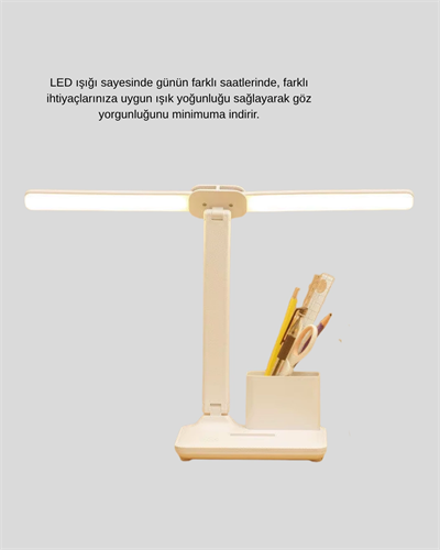 LED Işıklı Masa Lambası – Göz Yormayan, Kısılabilir ve Esnek Başlıklı