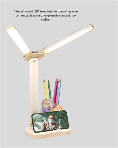 LED Işıklı Masa Lambası – Göz Yormayan, Kısılabilir ve Esnek Başlıklı