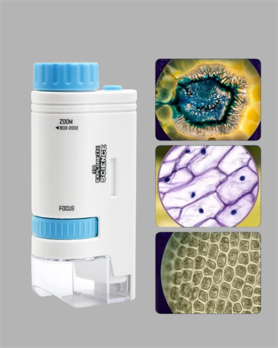 LED Işıklı Mikroskop 80X–200X Zoom Eğitici Bilim Seti ve Taşınabilir
