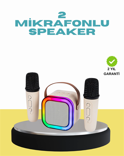 LED Işıklı Taşınabilir Karaoke Hoparlör – USB & AUX Girişli