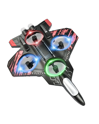 LED Işıklı Uzaktan Kumandalı Drone Fighter Jet Tasarımlı 360 Derece Dönebilen Oyuncak Uçak