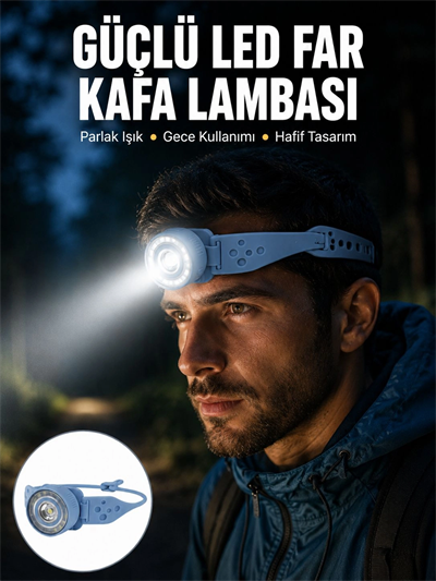 LED Kafa Lambası Kamp Yürüyüş ve Gece Kullanımı İçin Yeni Nesil