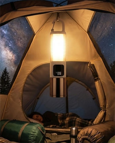 LED Kamp Lambası USB Şarjlı 500 Lümen Parlaklık Güç Göstergeli Taşınabilir Fener