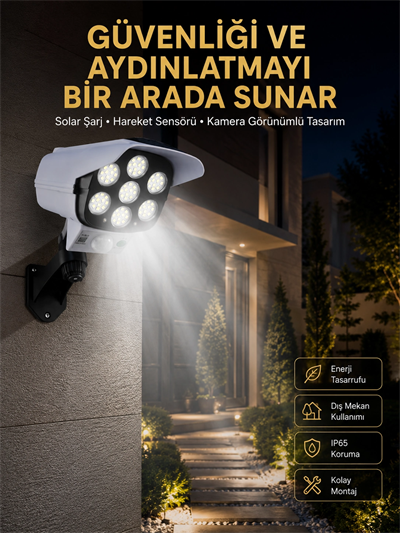 LED Lamba-Güneş Paneli Destekli Uzaktan Kumandalı Solar LED Lamba