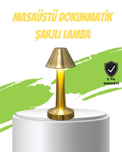 LED Masa Lambası 3 Renk Ayarlı Şarjlı Kablosuz Modern Tasarım