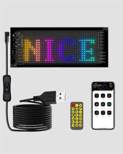 LED Matrix Piksel Panel Işığı USB Uygulama Kontrollü Kaydırmalı Yazı Ekranı