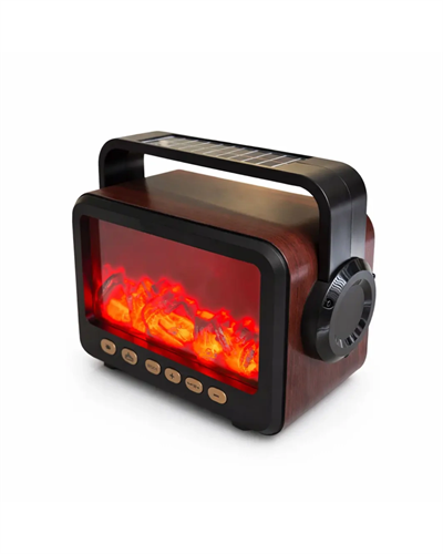 LED Şömine Efektli Kablosuz Hoparlör FM Radyo Müzik Çalar