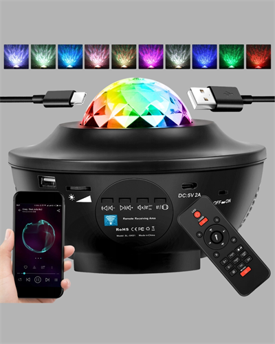 LED Yıldızlı Projektör Galaxy Modlu Renk ve Parlaklık Ayarlı Gece Lambası