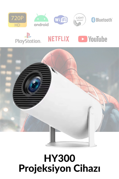 LED görüntü teknolojili 4K çözünürlüklü beyaz projeksiyon cihazı, 1080P, HDR, kablosuz, HDMI