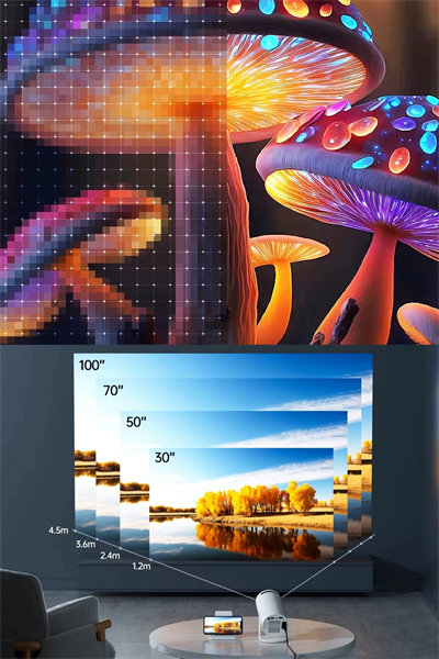 LED görüntü teknolojili 4K çözünürlüklü beyaz projeksiyon cihazı, 1080P, HDR, kablosuz, HDMI