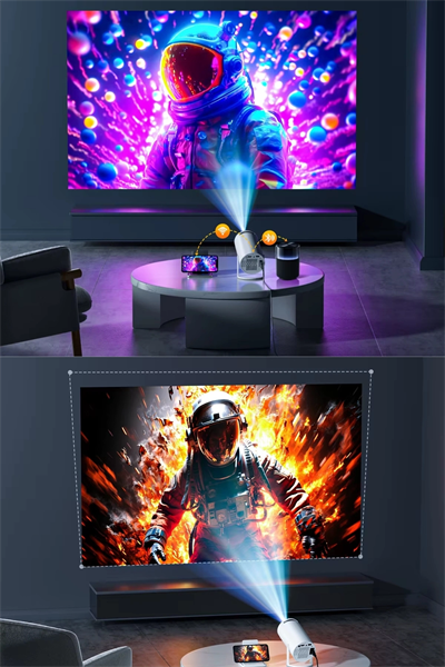 LED görüntü teknolojili 4K çözünürlüklü beyaz projeksiyon cihazı, 1080P, HDR, kablosuz, HDMI