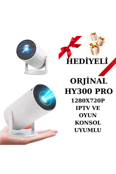 LED projeksiyon cihazı 4K çözünürlük 1280x720 beyaz 2000:1 kontrast USB HDMI kablosuz