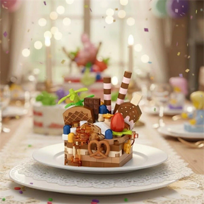 LZ-8642 LOZ ÇİKOLATALI PASTA 160 PARÇA BLOCK OYUNCAK-MİNİ POŞET