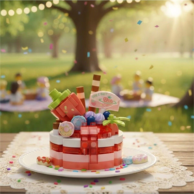 LZ-8644 LOZ ÇİLEKLİ PASTA 160 PARÇA BLOCK OYUNCAK-MİNİ POŞET
