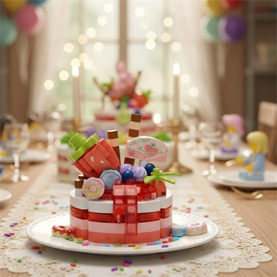 LZ-8644 LOZ ÇİLEKLİ PASTA 160 PARÇA BLOCK OYUNCAK-MİNİ POŞET