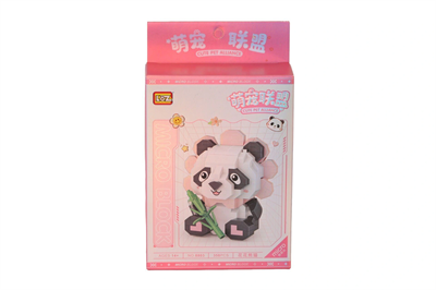 LZ-8803 OTURAN SEVİMLİ ÇİÇEK PANDA 350 PARÇA BLOCK OYUNCAK
