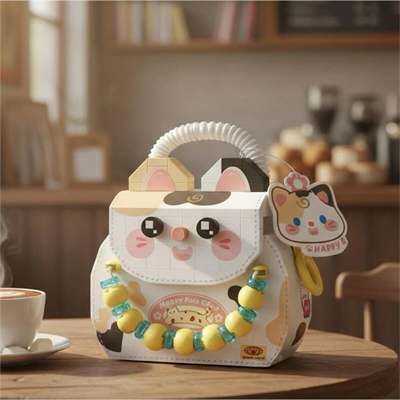 LZ-8843 LOZ KEDİ FİGÜRLÜ MEYVE ÇANTASI 360 PARÇA BLOCK OYUNCAK