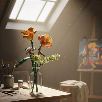 LZ1658 LOZ Eternal Flowers Serisi - Güneşli ve Enerjik Turuncu 456 Parça Yapım Seti