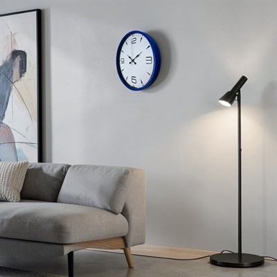 Lacivert Çerçeveli Beyaz Kadran 36 Cm Duvar Saati