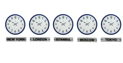 Lacivert World Navy 36 Cm Tabelalı 5’li Saat Seti