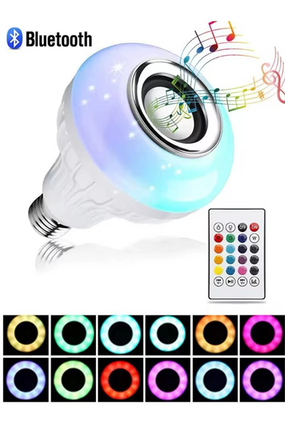 Lamba Hoparlör Ampül Görünümlü Renk Değiştirebilen Android ve İOS Uyumlu