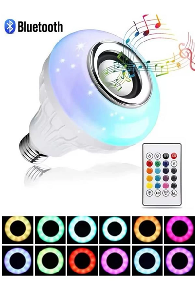 Lamba Hoparlör Ampül Görünümlü Renk Değiştirebilen Android ve İOS Uyumlu
