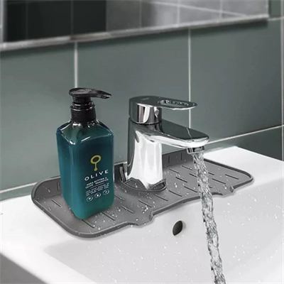 Lavabo İçin Silikon Esnek Mat Musluk Sapı Damlama Tutucu Raf Mutfak Tezgahı Sıçrama Koruma Bx40