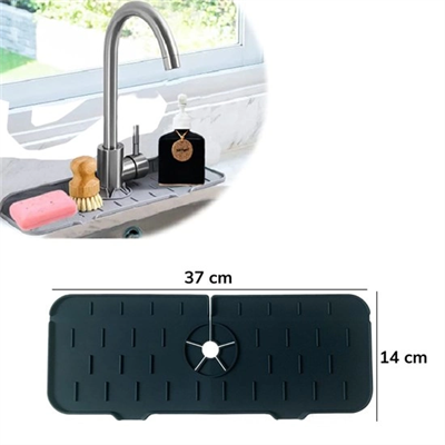 Lavabo İçin Silikon Esnek Mat Musluk Sapı Damlama Tutucu Raf Mutfak Tezgahı Sıçrama Koruma Bx40
